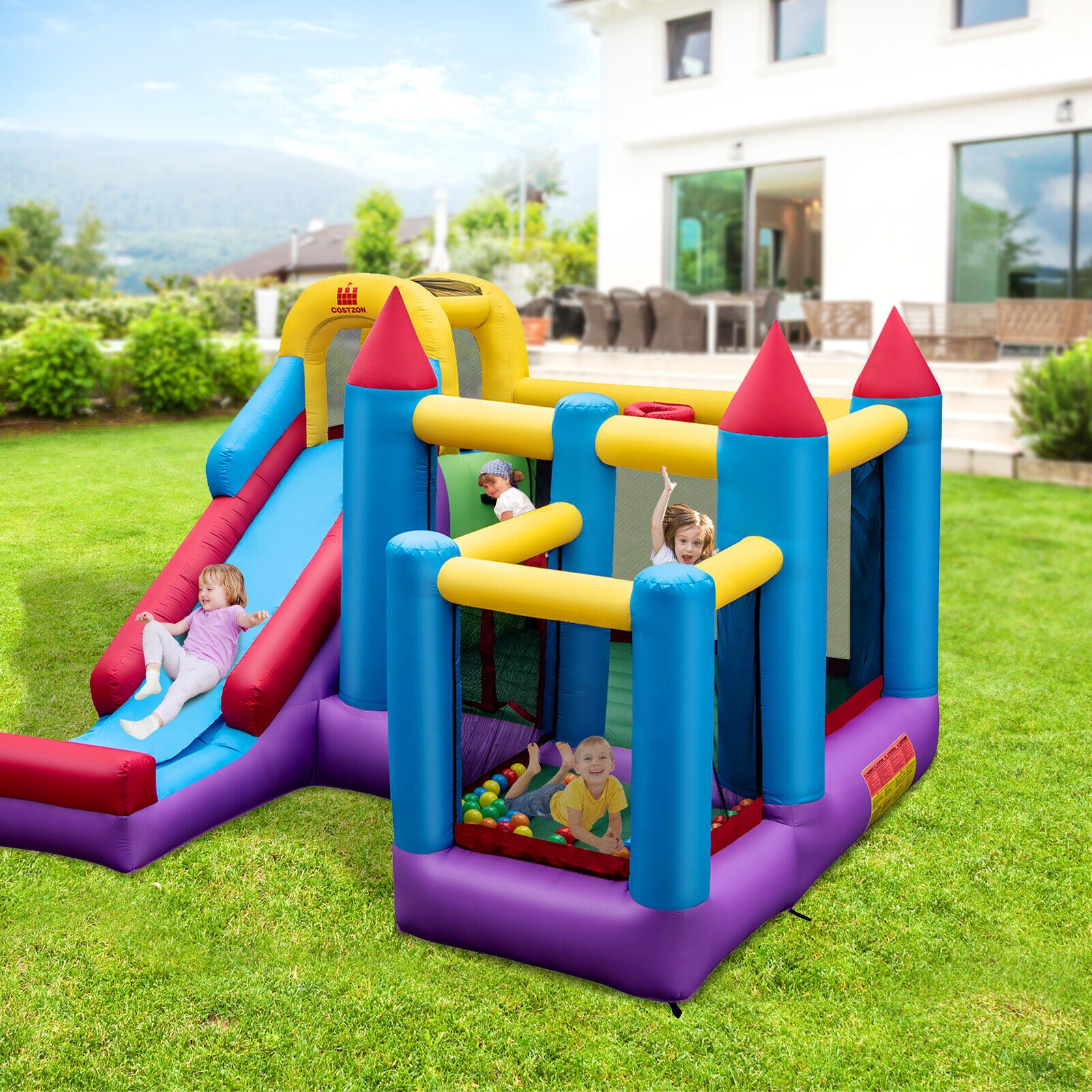5-in-1 Inflatable Bounce House with 735W Blower and 50 Ocean Balls Bounce House at Gallery Canada