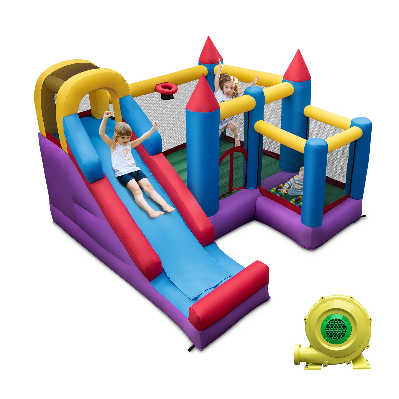5-in-1 Inflatable Bounce House with 735W Blower and 50 Ocean Balls Bounce House at Gallery Canada