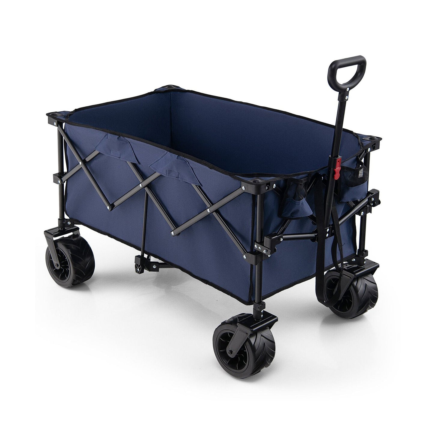 Folding Utility Garden Cart with Wide Wheels and Adjustable Handle, Blue Garden Carts   at Gallery Canada