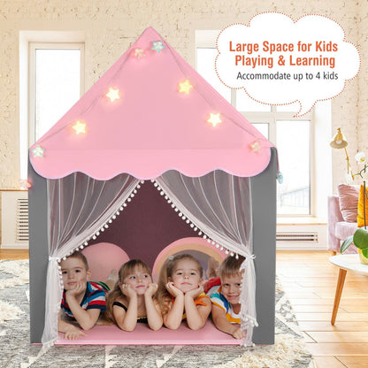 Kids Playhouse Tent with Star Lights and Mat, Pink - Gallery Canada