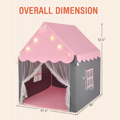 Kids Playhouse Tent with Star Lights and Mat, Pink - Gallery Canada