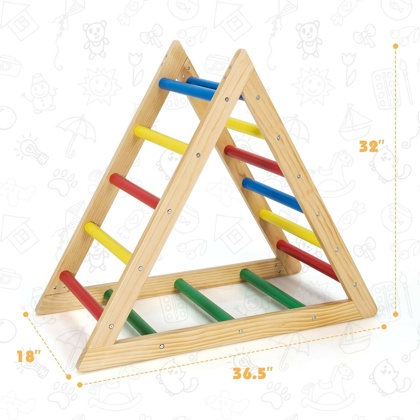 Climbing Triangle Ladder with 3 Levels for Kids, Multicolor - Gallery Canada