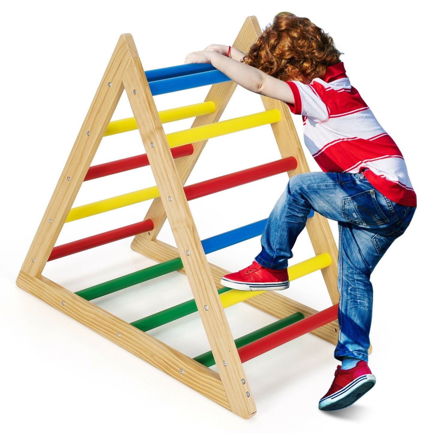 Climbing Triangle Ladder with 3 Levels for Kids, Multicolor Climbers & Slides   at Gallery Canada