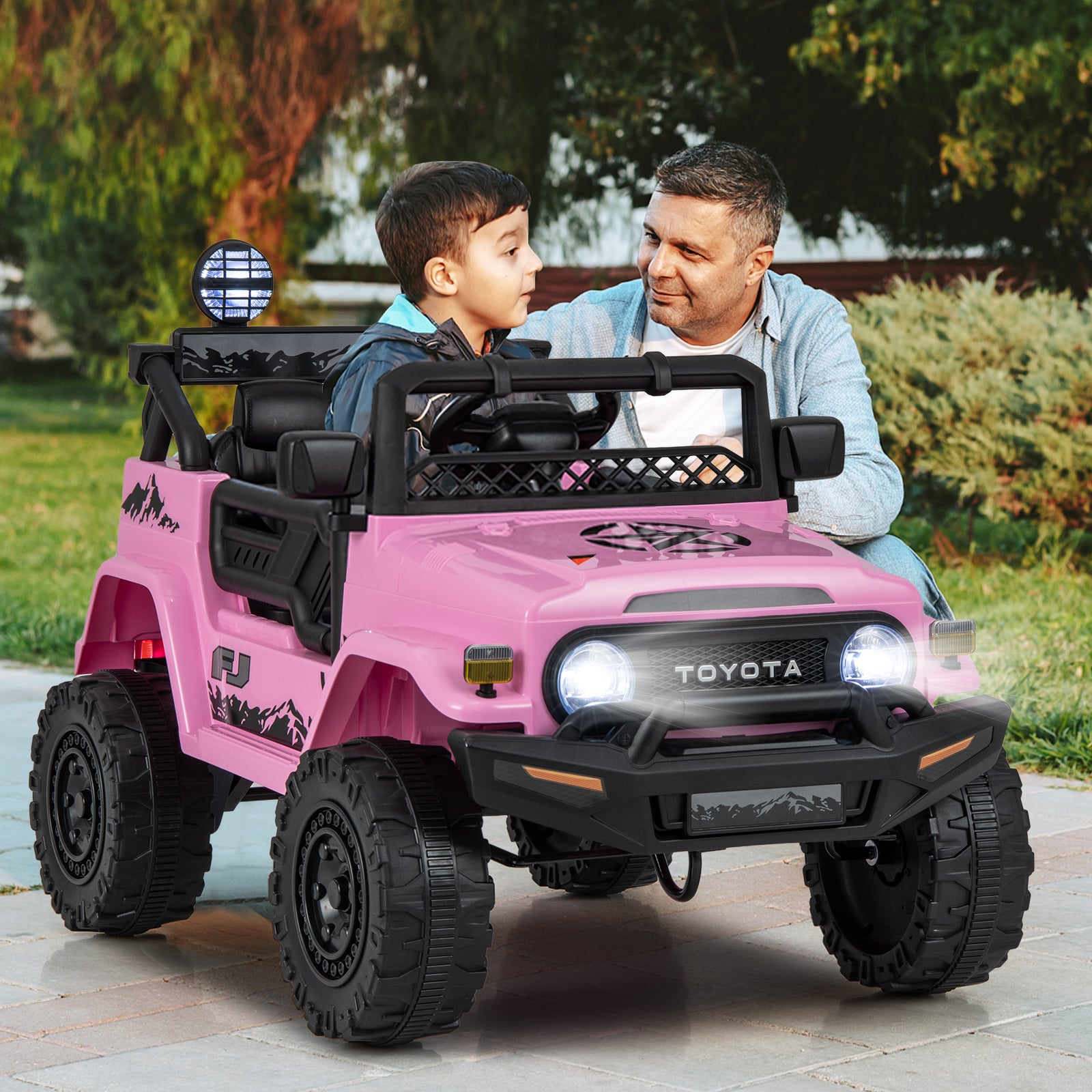 12V 7Ah Licensed Toyota FJ Cruiser Electric Car with Remote Control, Pink Powered Ride On Toys   at Gallery Canada