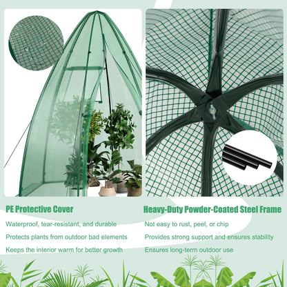 5.5 x 5.5 x 6 Feet Portable Mini Greenhouse with All-Weather PE Cover, Green - Gallery Canada