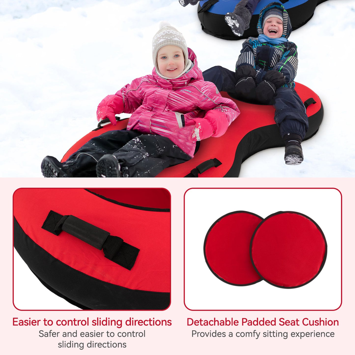 80" 2-Person Inflatable Snow Sled for Kids and Adults, Red Winter Sports & Activities   at Gallery Canada