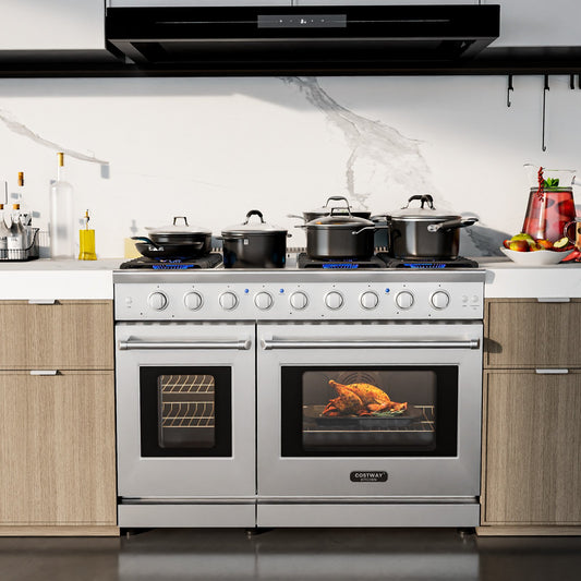 48 Inches Freestanding Natural Gas Range with 7 Burners Cooktop - Gallery Canada