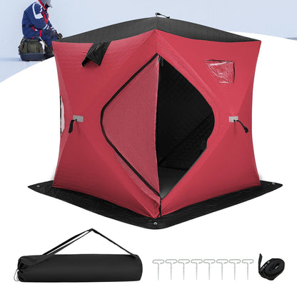 Portable 2 Person Ice Shanty with Cotton Padded Walls, Red - Gallery Canada