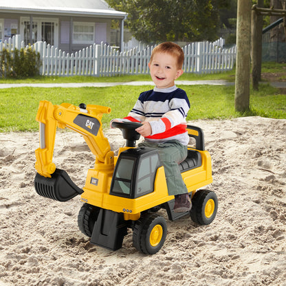 Licensed Caterpillar Kids Ride-On Digger, Yellow Push & Pedal Ride On Toys   at Gallery Canada