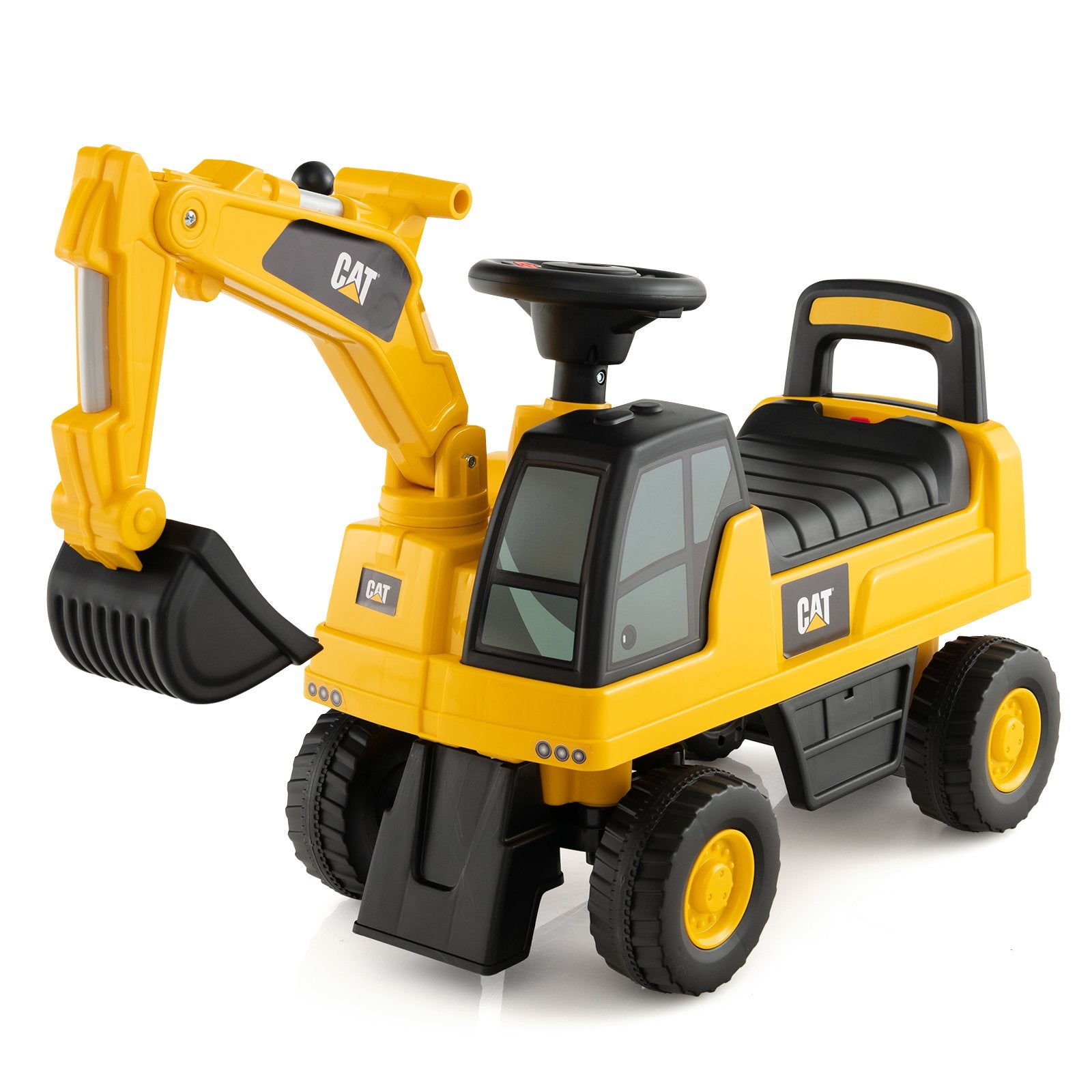 Licensed Caterpillar Kids Ride-On Digger, Yellow Push & Pedal Ride On Toys   at Gallery Canada