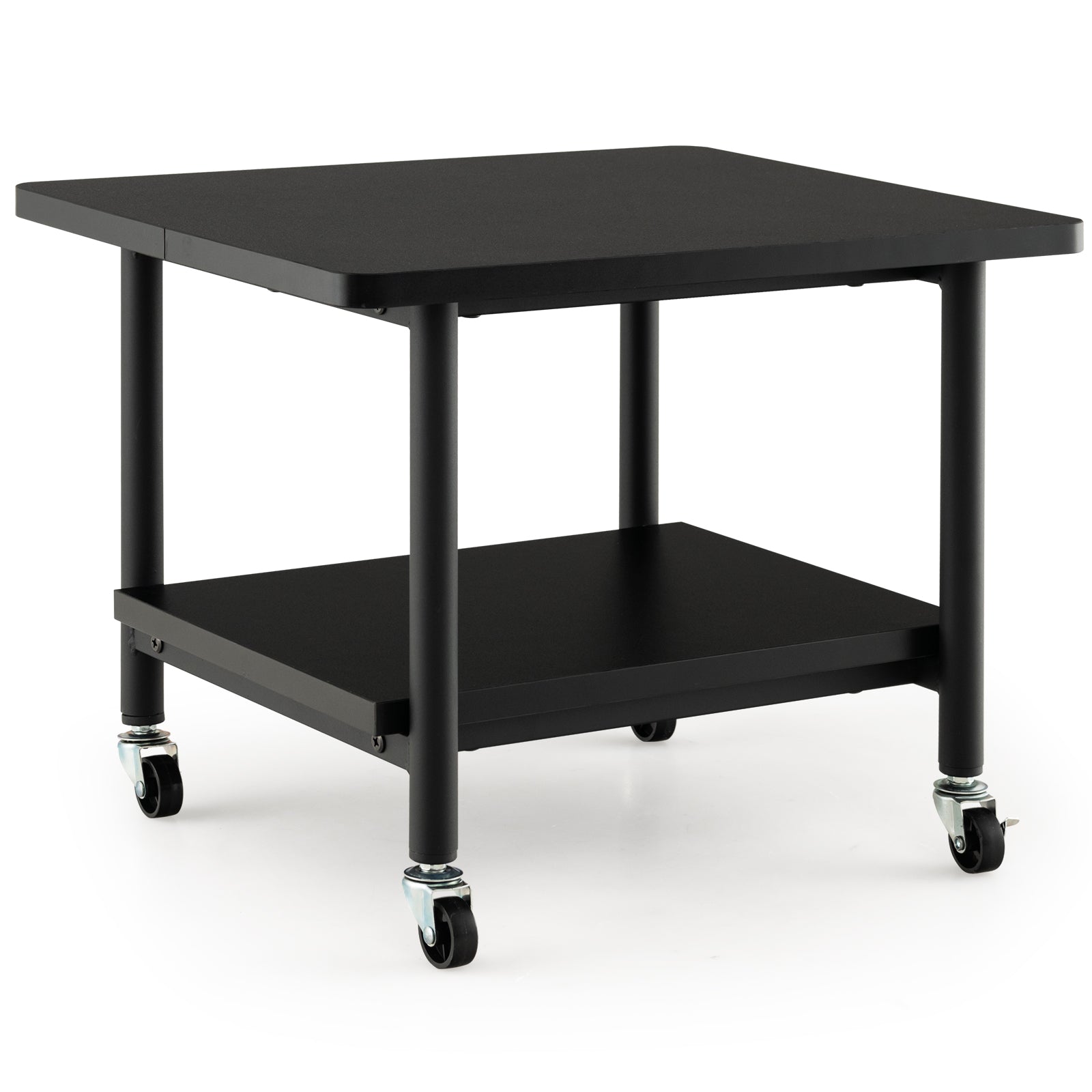 Under Desk Printer Stand with 4 Wheels and Locking Mechanism, Black Laptop Tables & Printer Stands at Gallery Canada
