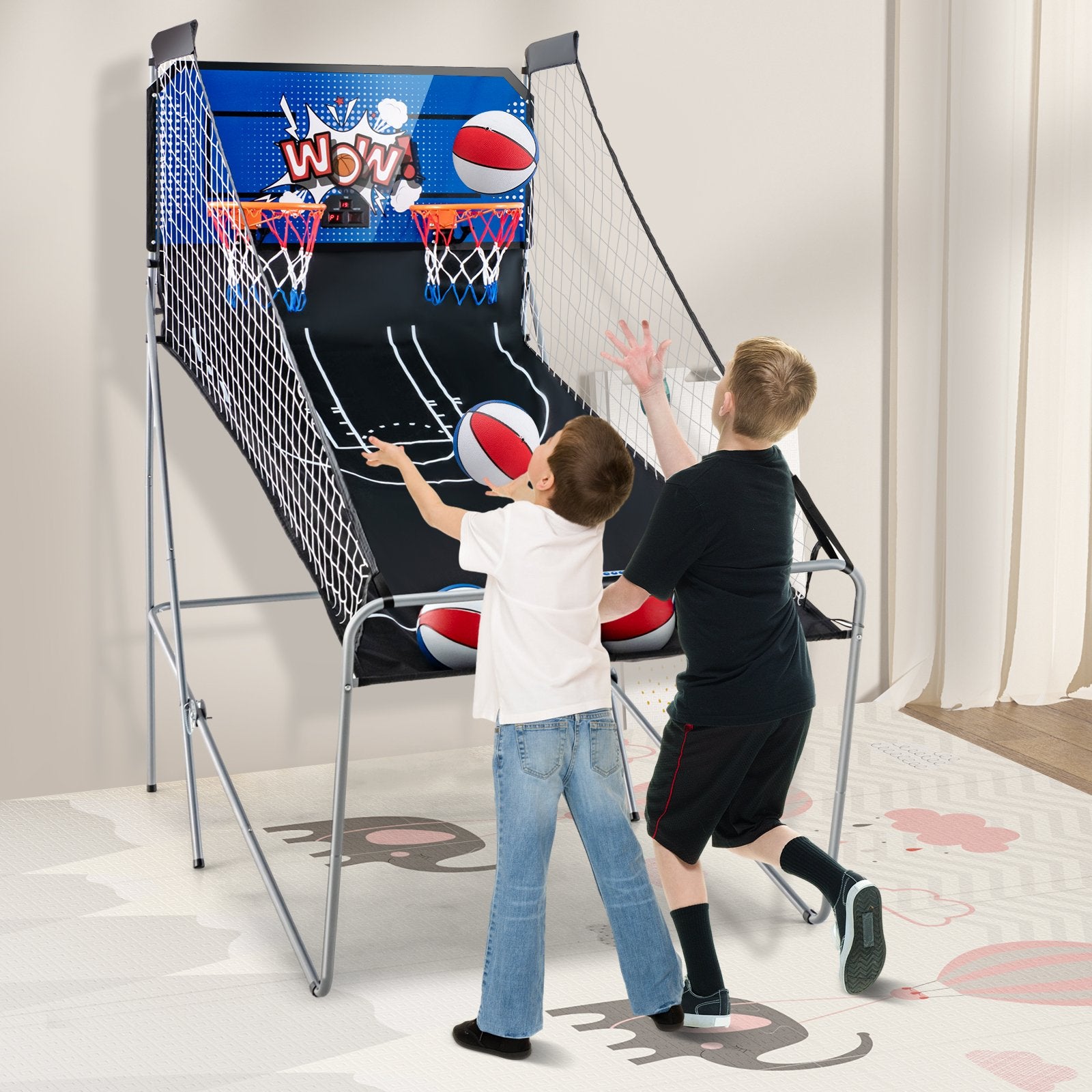 Dual Shot Basketball Arcade Game with 8 Game Modes and 4 Balls, Blue Game Room   at Gallery Canada