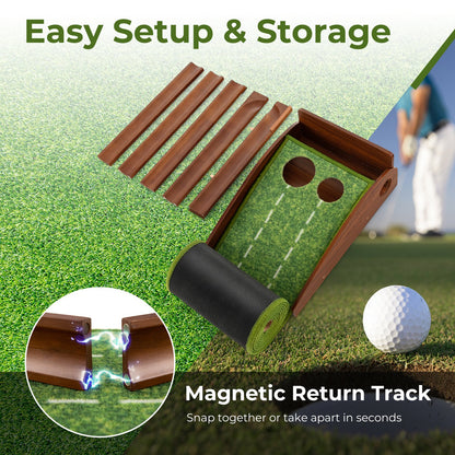 Golf Putting Mat Practice Training Aid with Auto Ball Return and 2 Hole Sizes, Green Golf   at Gallery Canada