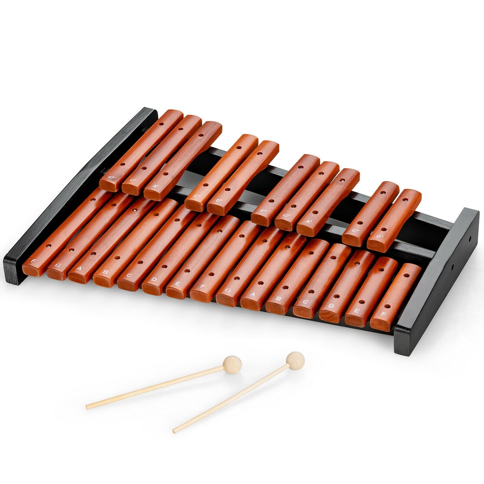 25 Notes Xylophone Wooden Percussion Educational Instrument with 2 Mallets, Black Drums & Percussion at Gallery Canada