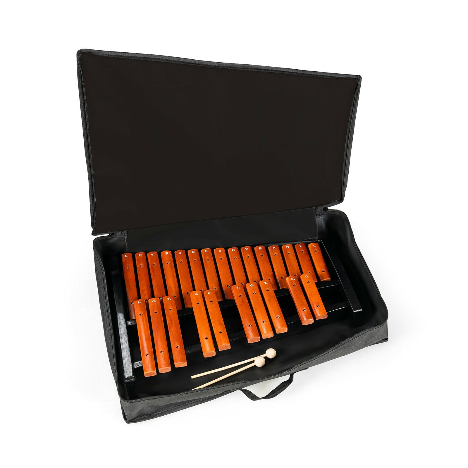 25 Notes Xylophone Wooden Percussion Educational Instrument with 2 Mallets, Black Drums & Percussion at Gallery Canada