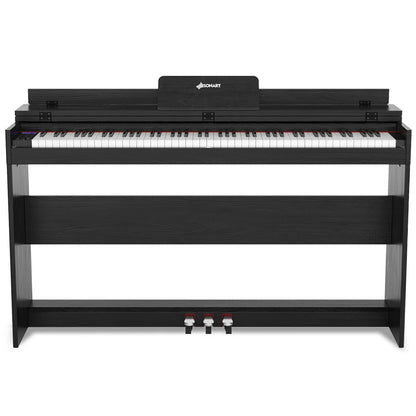 88 Key Full Size Electric Piano Keyboard with Stand 3 Pedals MIDI Function, Black - Gallery Canada