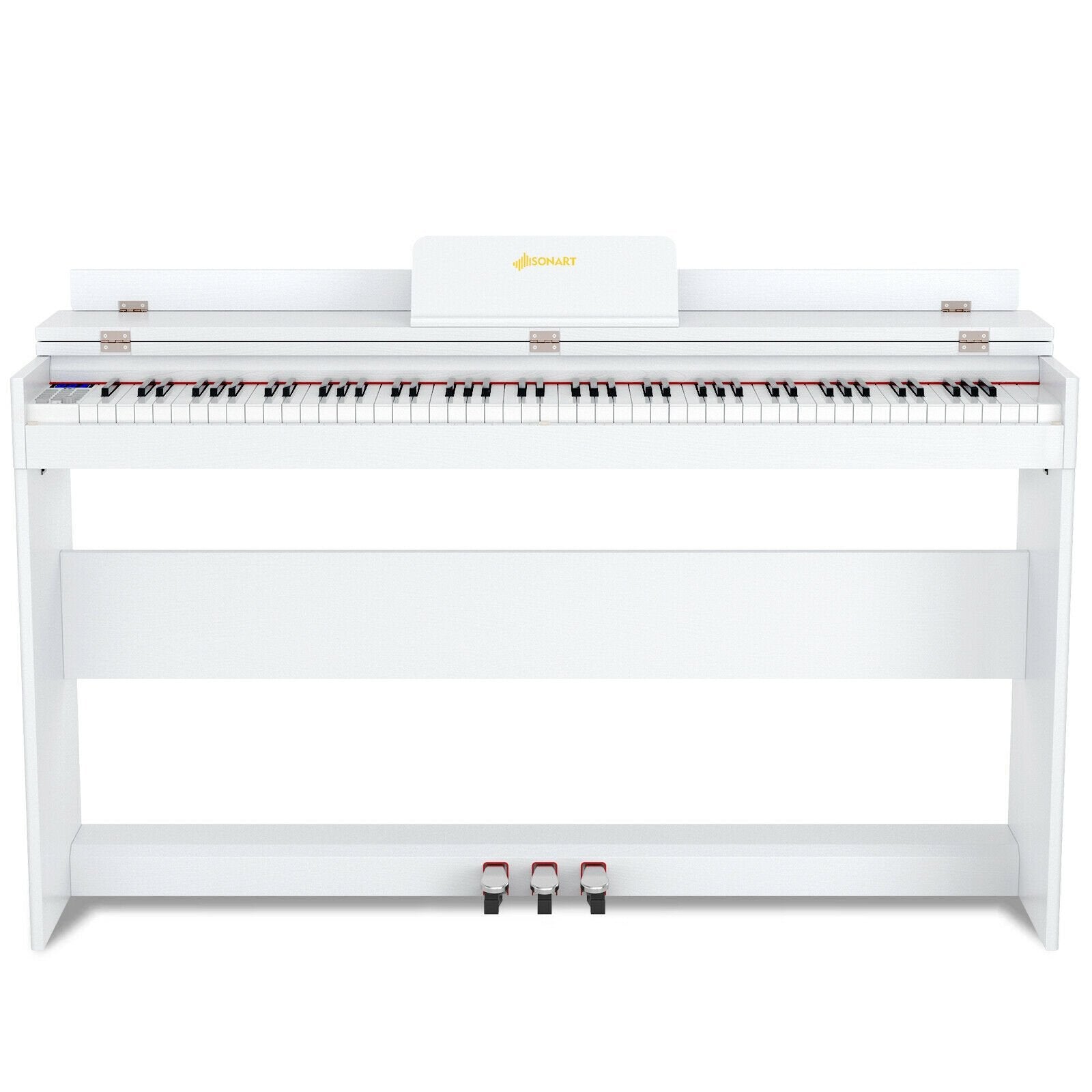 88 Key Full Size Electric Piano Keyboard with Stand 3 Pedals MIDI Function, White - Gallery Canada