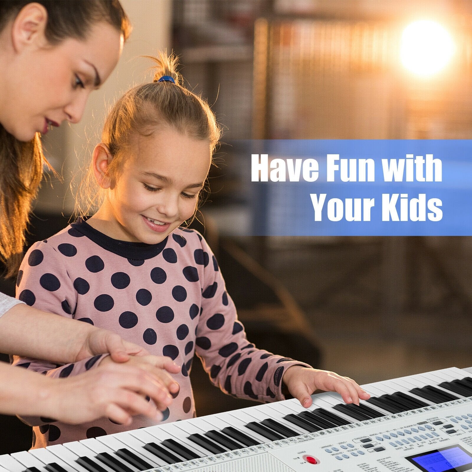 61-Key Electric Piano Keyboard for Beginner, White - Gallery Canada