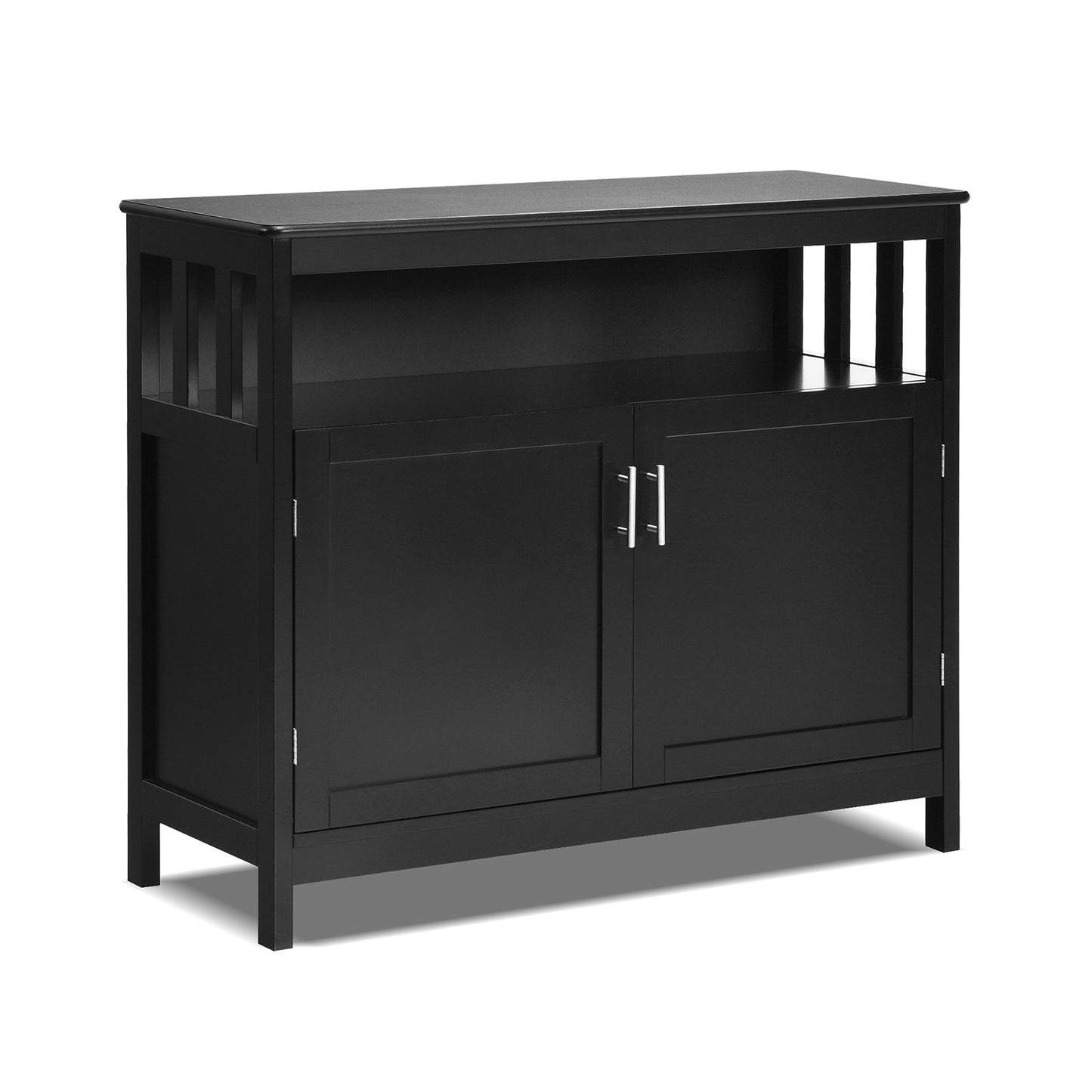 Kitchen Buffet Server Sideboard Storage Cabinet with 2 Doors and Shelf, Black Sideboards Cabinets & Buffets   at Gallery Canada