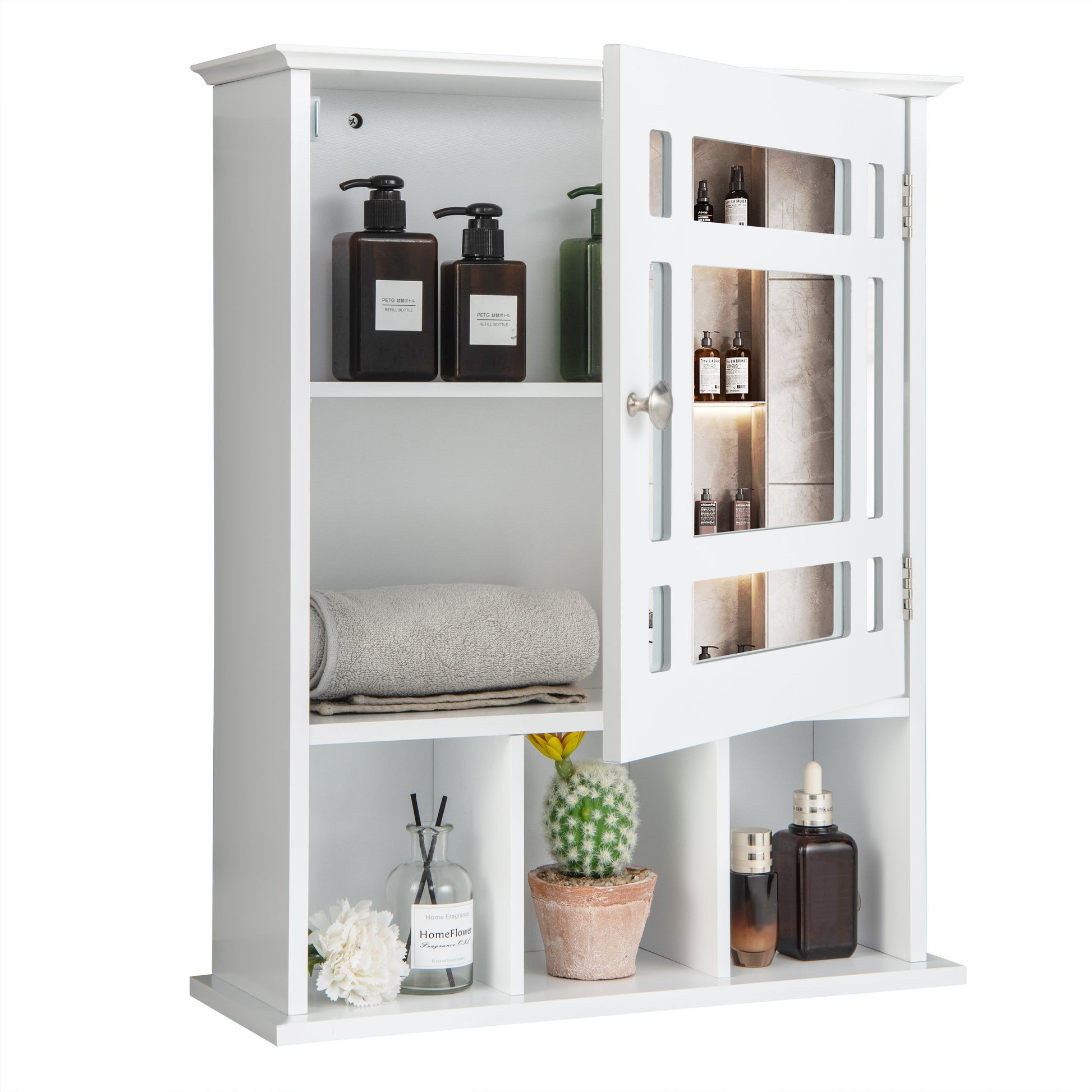 Wall Mounted and Mirrored Bathroom Cabinet, White Wall Cabinets   at Gallery Canada