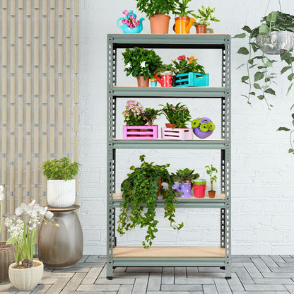 5-Tier Steel Shelving Unit Storage Shelves Heavy Duty Storage Rack, Gray Garages at Gallery Canada