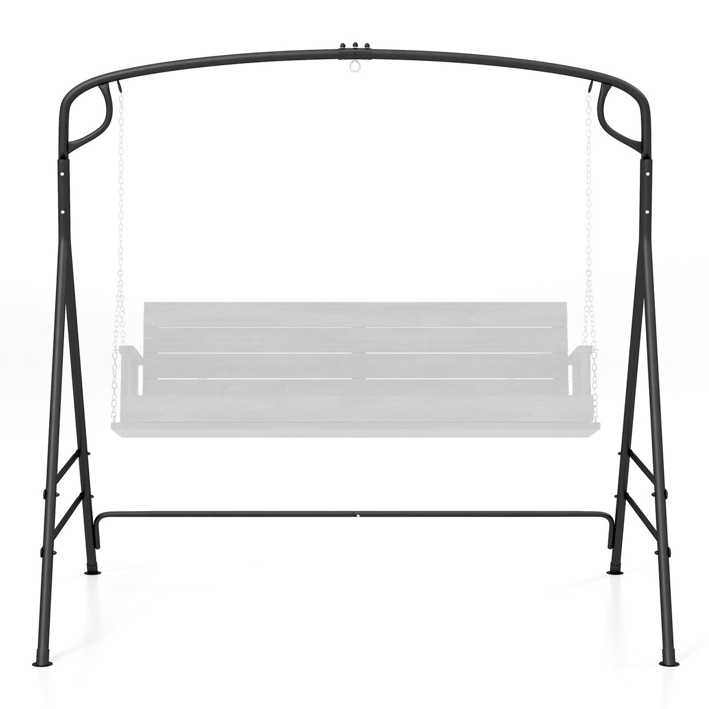 Outdoor Metal Swing Frame with Extra Side Bars, Black Porch Swings   at Gallery Canada