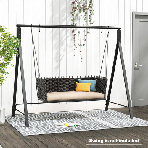 Patio Metal Swing Stand with A-Shaped Structure, Black