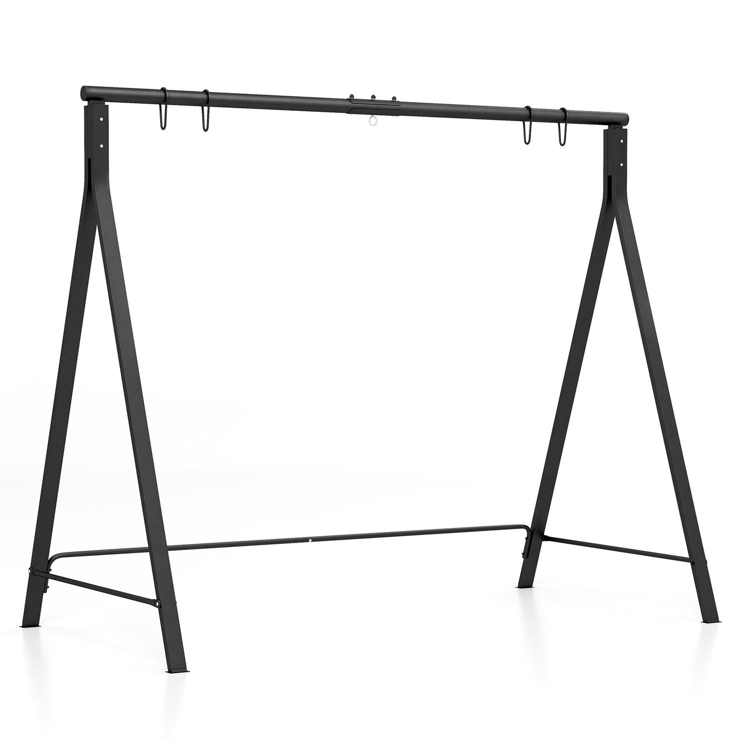 Patio Metal Swing Stand with A-Shaped Structure, Black Porch Swings   at Gallery Canada