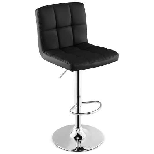 Adjustable Swivel Bar Stool with PU Leather, Black - Gallery Canada