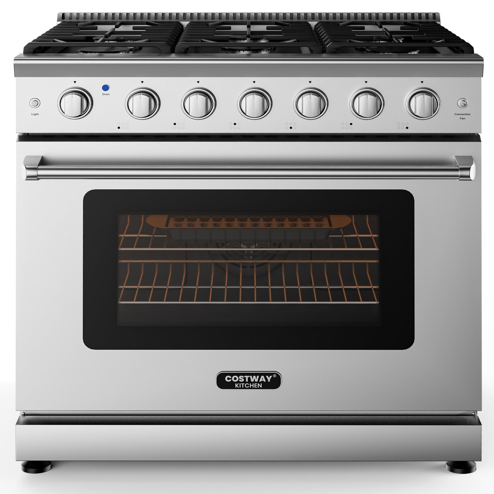 36 Inches Freestanding Natural Gas Range with 6 Burners Cooktop Food Warmers & Burners   at Gallery Canada