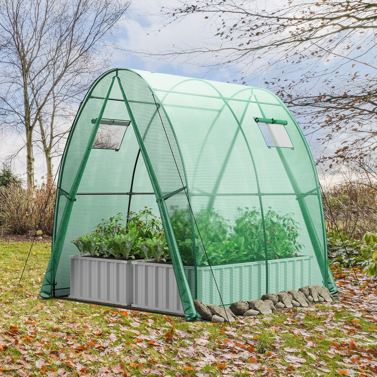 6 x 6 x 6.6 FT Outdoor Wall-in Tunnel Greenhouse, Green Greenhouses   at Gallery Canada