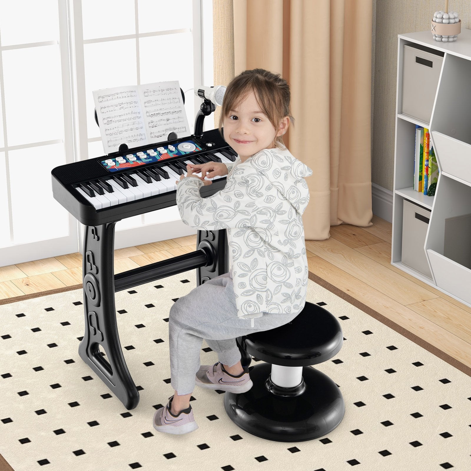 Kids Piano Keyboard 37-Key Kids Toy Keyboard Piano with Microphone for 3+ Kids, Black Pianos & Keyboards   at Gallery Canada