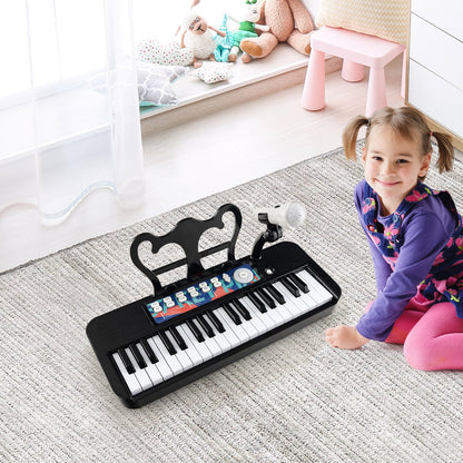 Kids Piano Keyboard 37-Key Kids Toy Keyboard Piano with Microphone for 3+ Kids, Black Pianos & Keyboards   at Gallery Canada