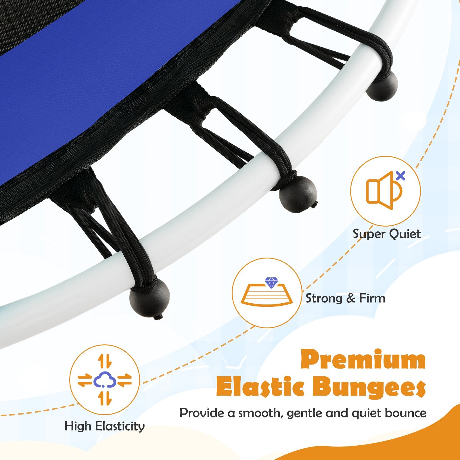 Mini Trampoline with Enclosure and Heavy-duty Metal Frame, Orange Trampolines   at Gallery Canada