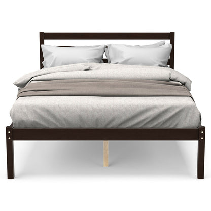 Full Size Bed frame Foundation with Solid Wooden Slat Suppor Simple Bed Frame   at Gallery Canada