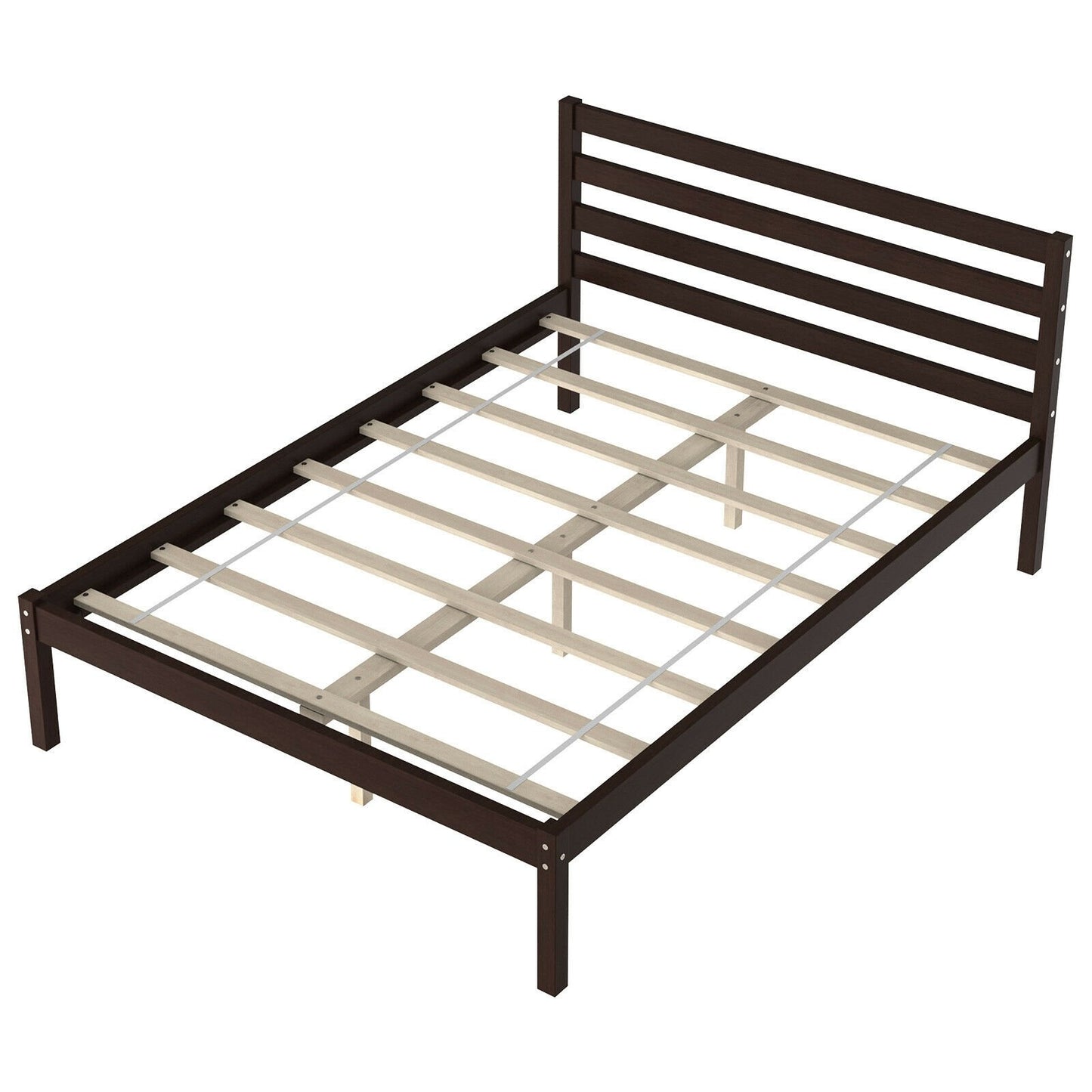 Full Size Bed frame Foundation with Solid Wooden Slat Suppor Simple Bed Frame   at Gallery Canada