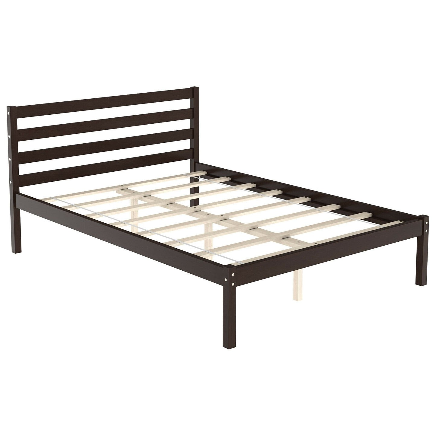 Full Size Bed frame Foundation with Solid Wooden Slat Suppor Simple Bed Frame   at Gallery Canada