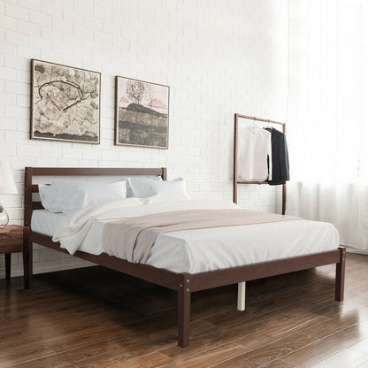 Full Size Bed frame Foundation with Solid Wooden Slat Suppor Simple Bed Frame   at Gallery Canada