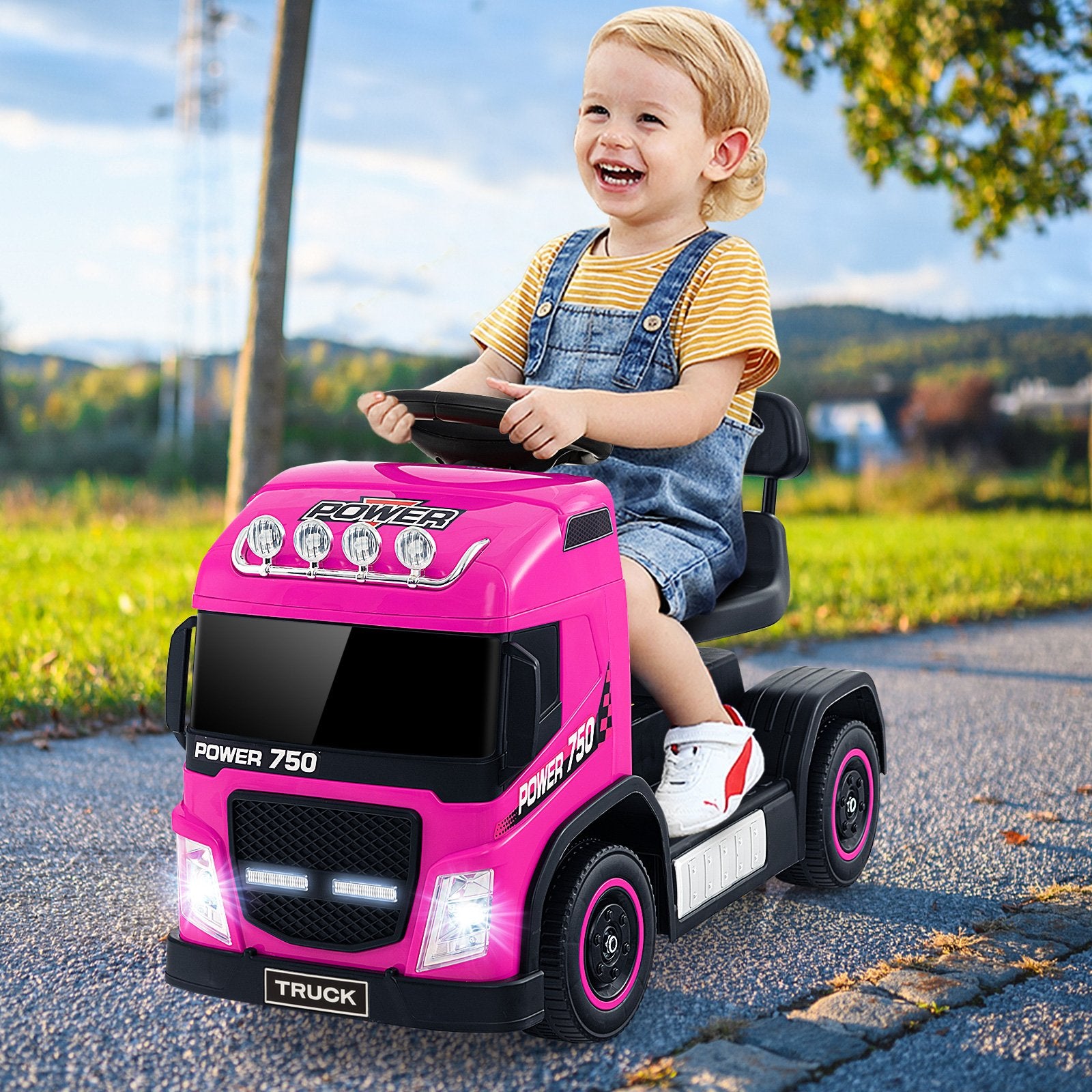 6V Kids Electric Ride-on Truck with Height Adjustable Seat, Pink Powered Ride On Toys   at Gallery Canada