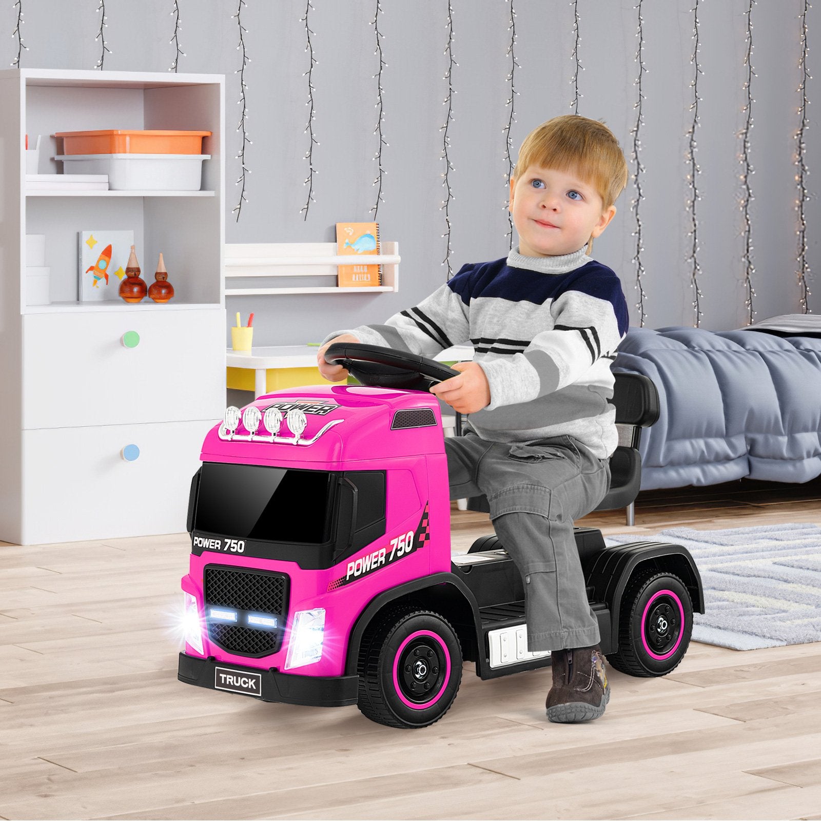 6V Kids Electric Ride-on Truck with Height Adjustable Seat, Pink Powered Ride On Toys   at Gallery Canada