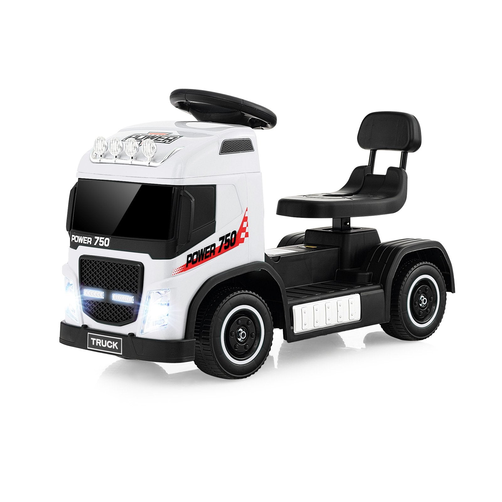 6V Kids Electric Ride-on Truck with Height Adjustable Seat, White Powered Ride On Toys   at Gallery Canada