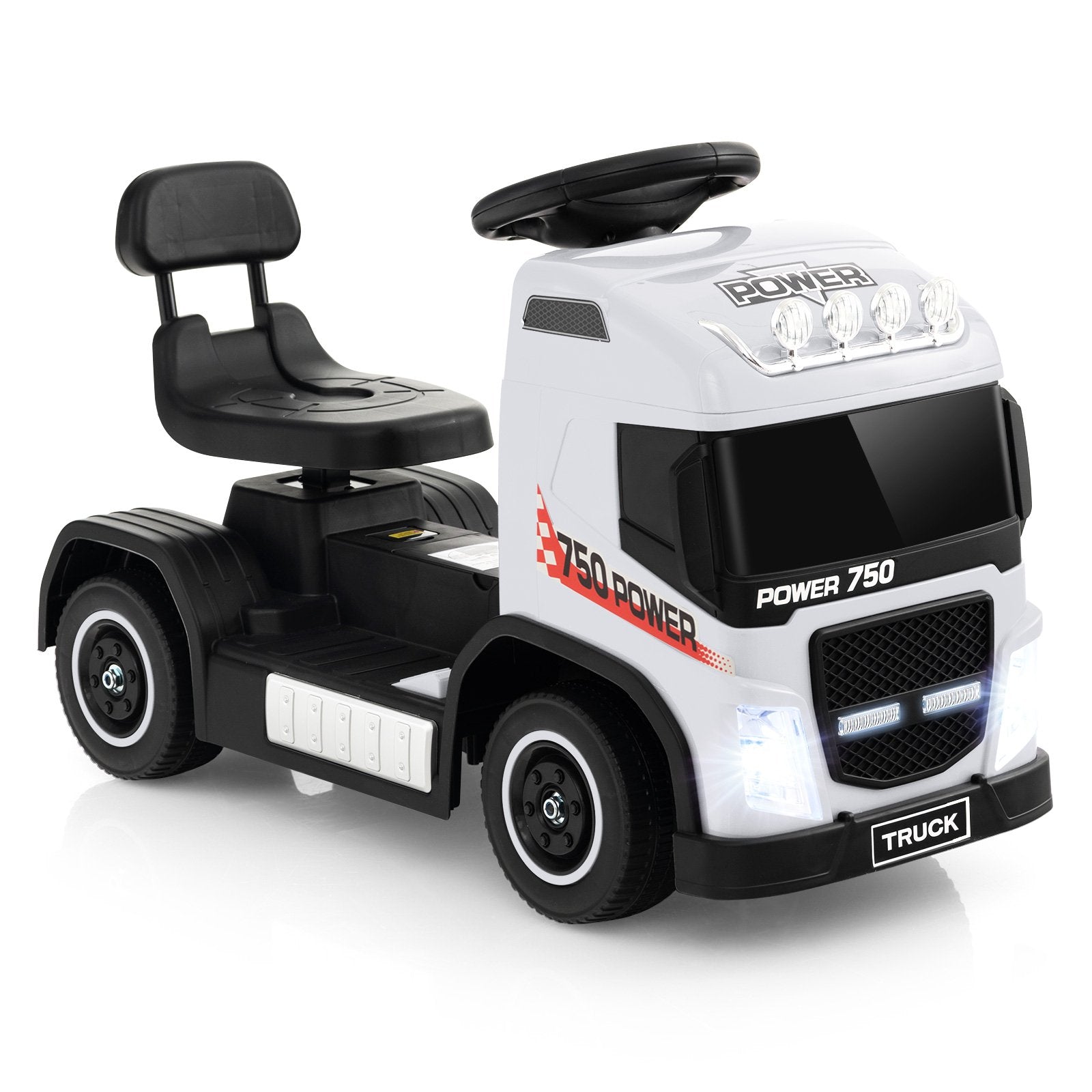 6V Kids Electric Ride-on Truck with Height Adjustable Seat, White Powered Ride On Toys   at Gallery Canada