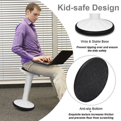 Adjustable Active Learning Stool Sitting Home Office Wobble Chair with Cushion Seat, White Kneeling Chiars   at Gallery Canada