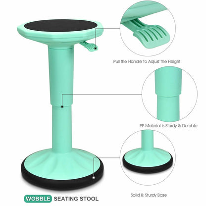 Adjustable Active Learning Stool Sitting Home Office Wobble Chair with Cushion Seat , Green Kneeling Chiars   at Gallery Canada