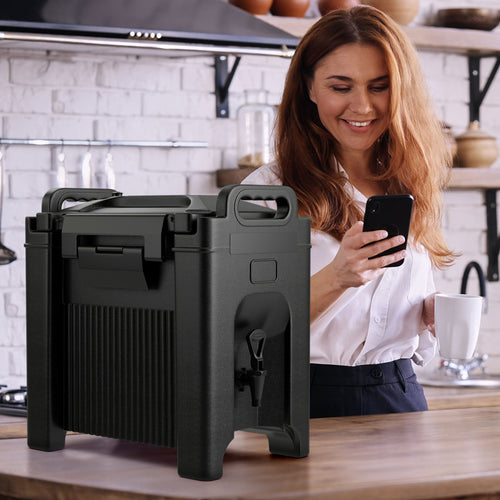 2.5 Gallon Insulated Beverage Server Dispenser, Black