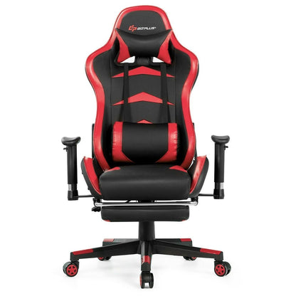 Massage Gaming Chair with Footrest, Red Gaming Chairs   at Gallery Canada