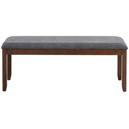 Upholstered Entryway Bench Footstool with Wood Legs, Dark Gray - Gallery Canada