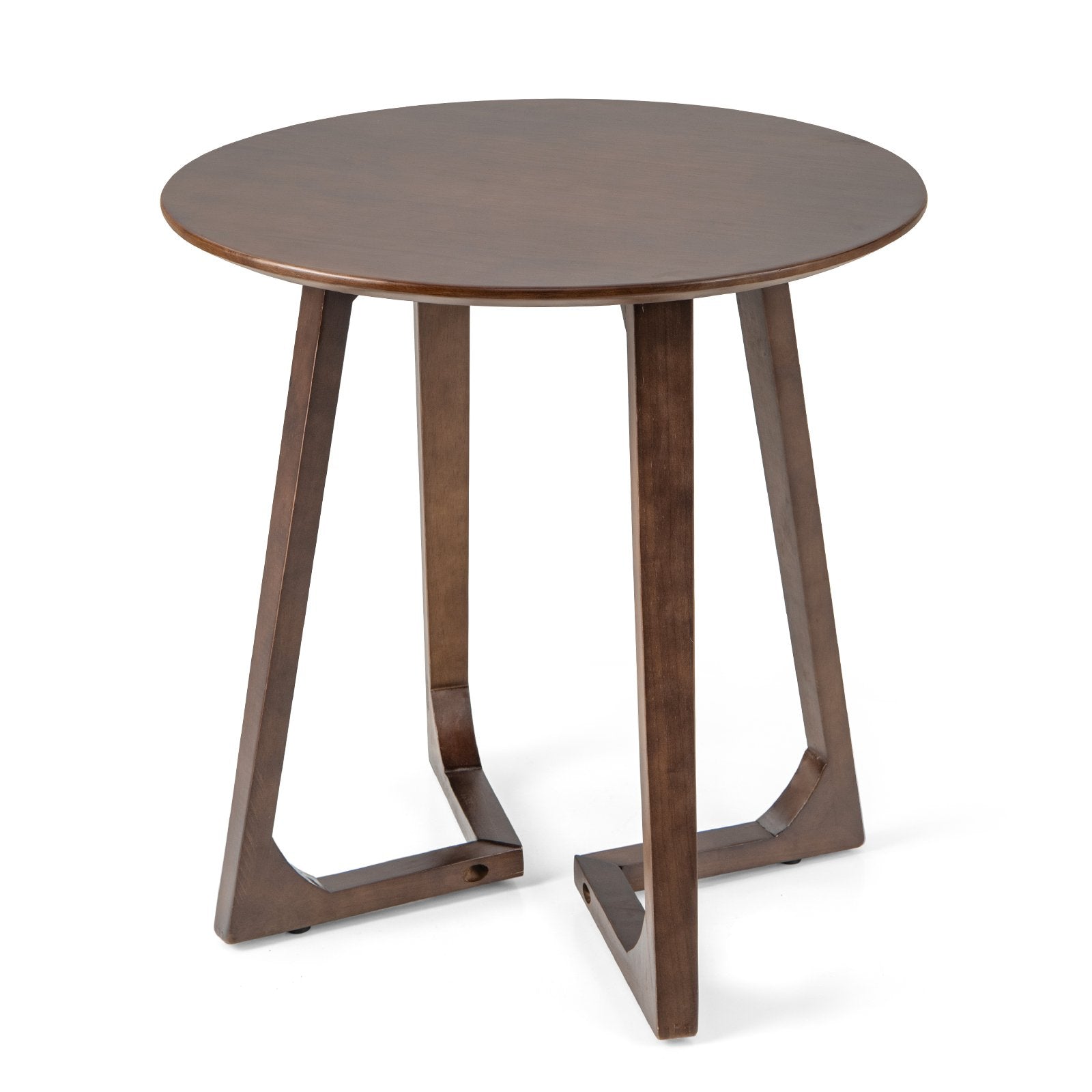 24 Inch Round End Table with Adjustable Foot Pads, Brown End & Side Tables   at Gallery Canada