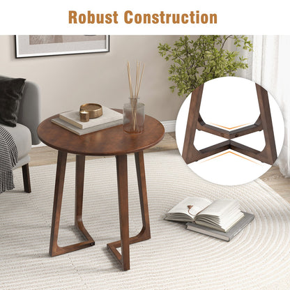 24 Inch Round End Table with Adjustable Foot Pads, Brown End & Side Tables   at Gallery Canada