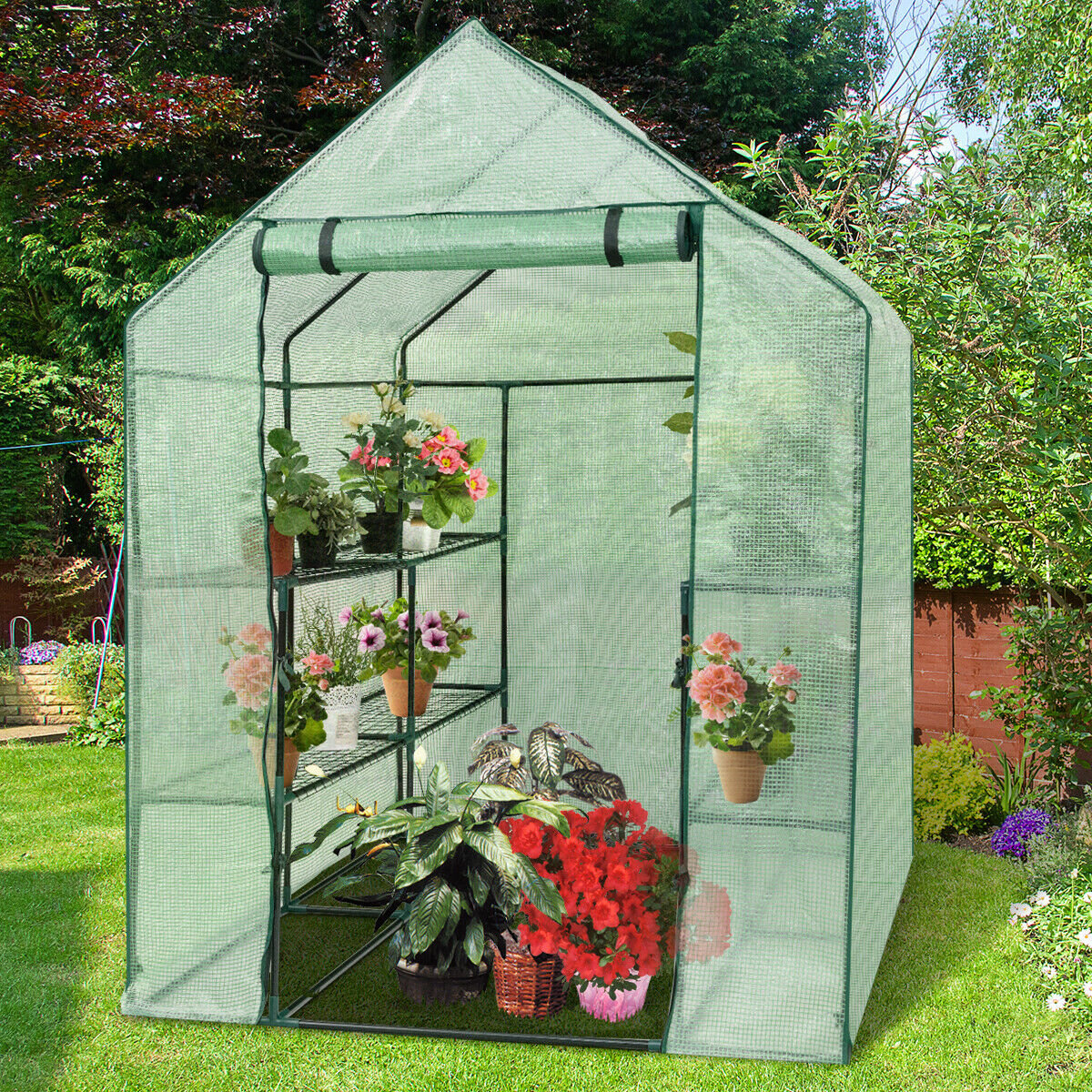 8 shelves Mini Walk In Greenhouse Outdoor Gardening Plant Green House, Green Greenhouses   at Gallery Canada